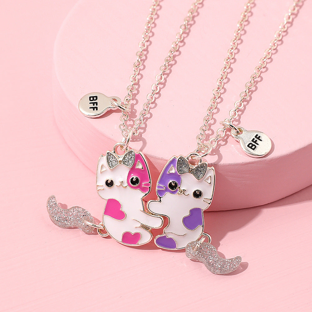 Cute Cat Movable Tail Magnet Attracting Necklace – bignewshop